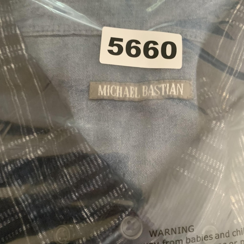 Michael Bastian Shirt Mens 2XL Blue Plaid Corduroy Button Down Long Sleeve FLAW - Picture 13 of 13